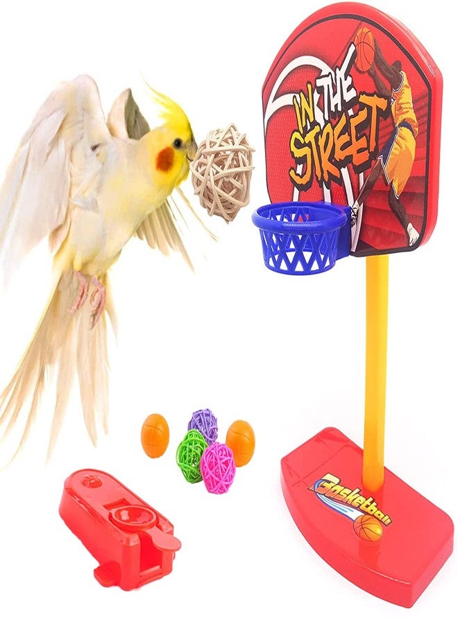 Sage Square Bird Toy, Mini Funny Birdie Basketball Hoop Prop Supplies for Parakeet, Budgie, Cockatiel, Cage Toy - Image 1
